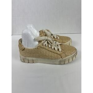 Farm Rio Straw Platform Sneakers 7 Low Top Rattan Raffia Straw Lug Sole